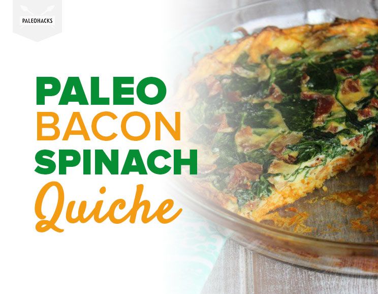 Paleo Bacon Spinach Quiche with Sweet Potato Crust