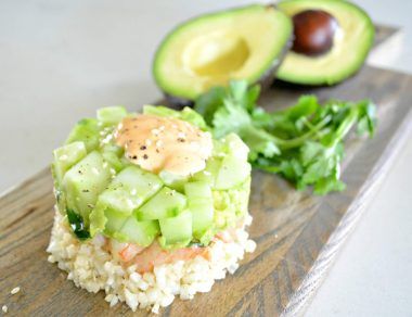 Spicy Avocado Shrimp Tower