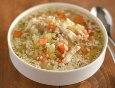 Crockpot Chicken and Cauliflower Rice Soup
