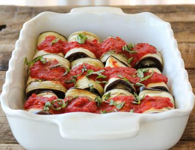 Pasta-Less Eggplant Lasagna Roll-Ups
