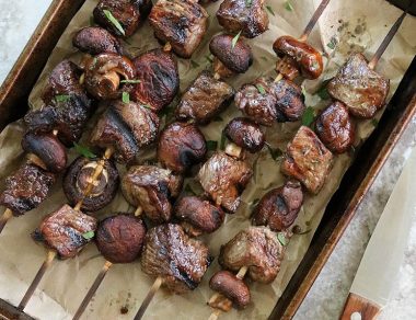 Balsamic Steak and Mushroom Kebobs