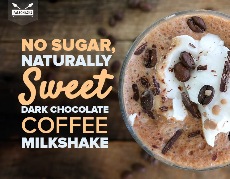 No Sugar, Naturally Sweet Dark Chocolate Coffee Milkshake