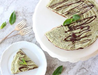 No-Bake Paleo Mint Chocolate Cheesecake