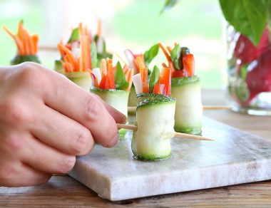 Raw Zucchini Rolls with Paleo Pesto