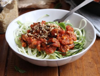 Zucchini Noodles with Meatless Mushroom Sauce