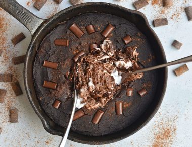Pumpkin Spice Skillet Brownie for Two