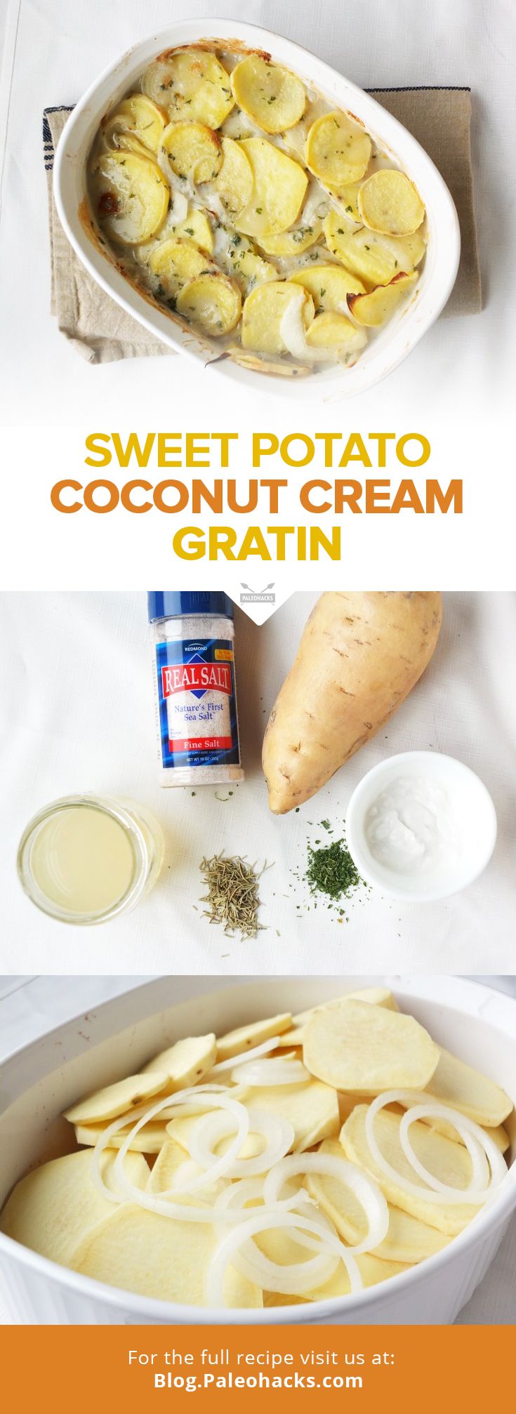 Sweet Potatoes Coconut Cream Au Gratin Paleo, Dairy Free, Gluten Free