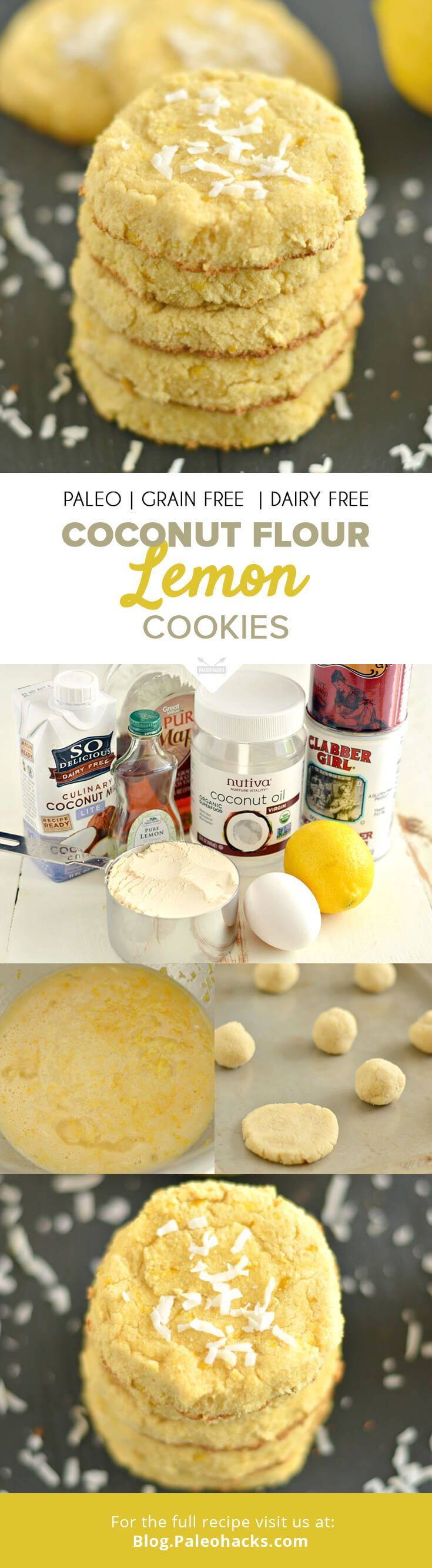 Coconut Flour Lemon Cookies with Maple Syrup