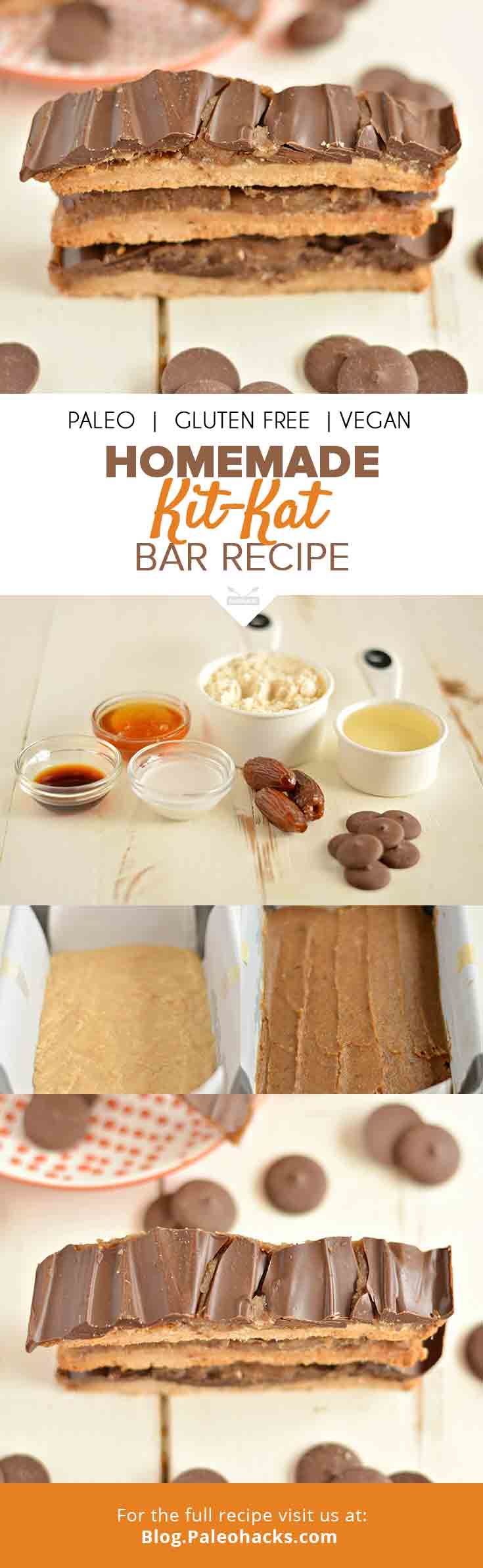 Homemade Kit Kat Bars Recipe Paleo, GlutenFree