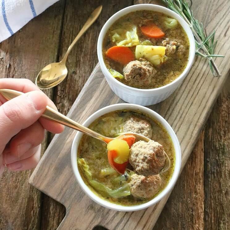 5Ingredient Meatball Soup with Bone Broth GutHealing, Paleo