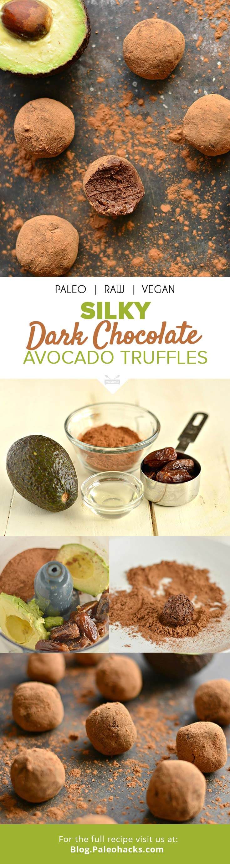 Silky Dark Chocolate Avocado Truffles Raw, Vegan, Paleo