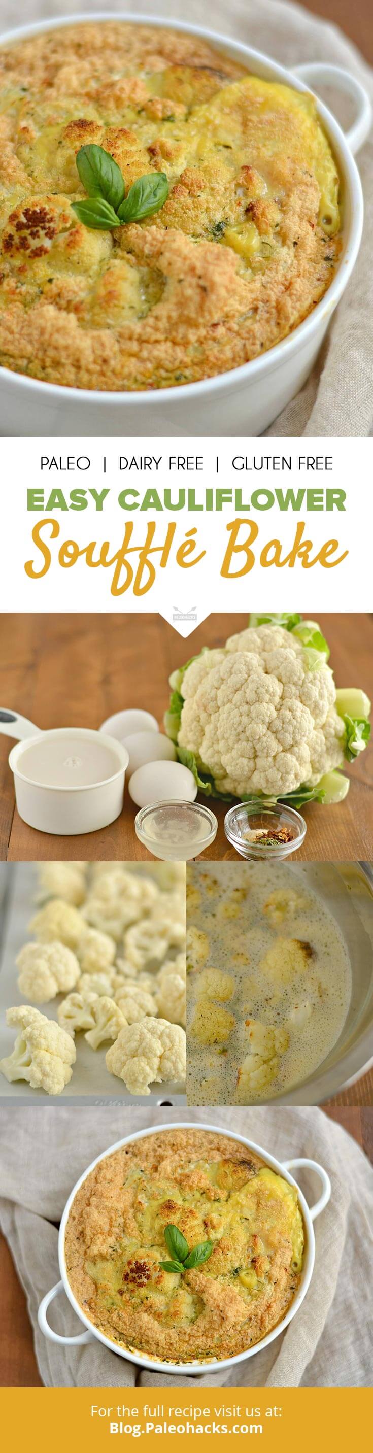 Easy Cauliflower Soufflé Bake Recipe Paleo, GlutenFree
