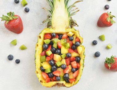 Pineapple Fruit Salsa with Strawberries, Blueberries & Kiwis