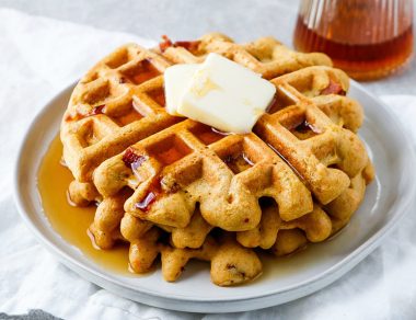 Fluffy Bacon Sweet Potato Waffles