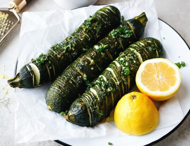 Garlic-Lemon Hasselback Zucchini