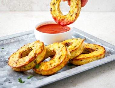 Spaghetti Squash Donuts with Marinara Dipping Sauce