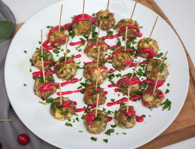 Turkey Apple Meatballs with Cranberry Dipping Sauce