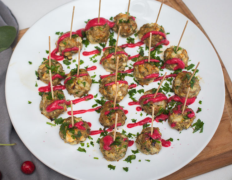 Turkey Apple Meatballs with Cranberry Dipping Sauce