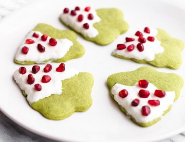 Matcha Christmas Tree Shortbread Cookies